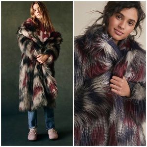 ANTHROPOLOGIE CHANTAL FAUX FUR COAT